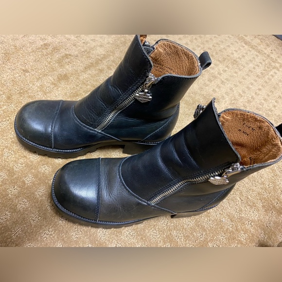 Harley Davidson biker boots black leather double zip chunky size 6.5 like new! - Picture 8 of 16
